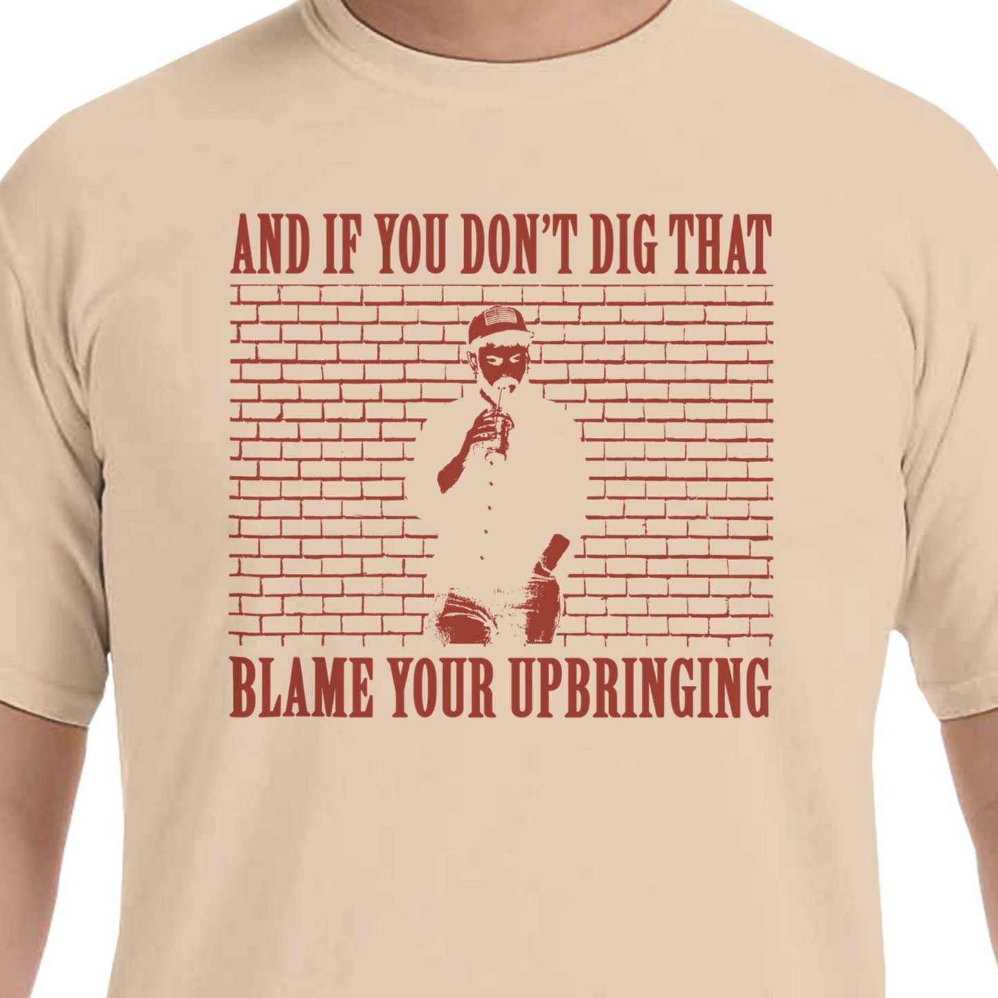 Raine Christian Heavyweight Crewneck BLAME YOUR UPBRINGING T-Shirt